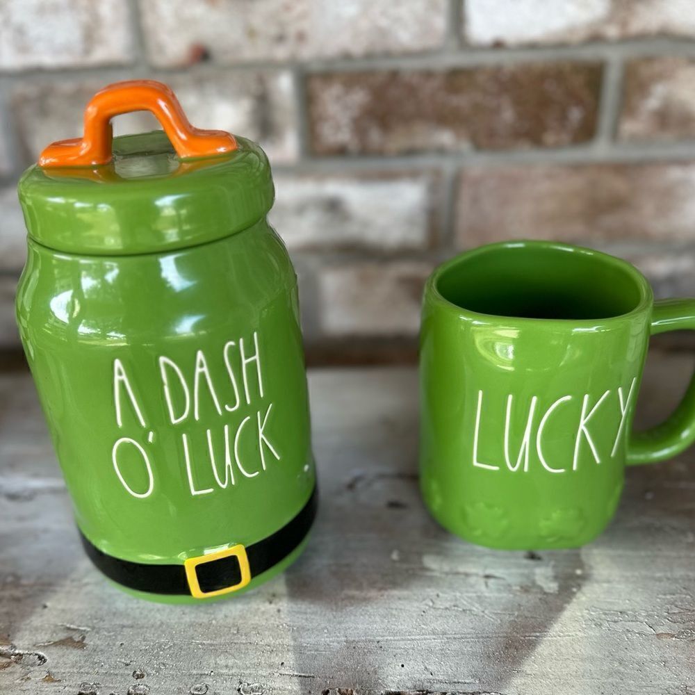 Rae Dunn Canister and St. Patrick Mug